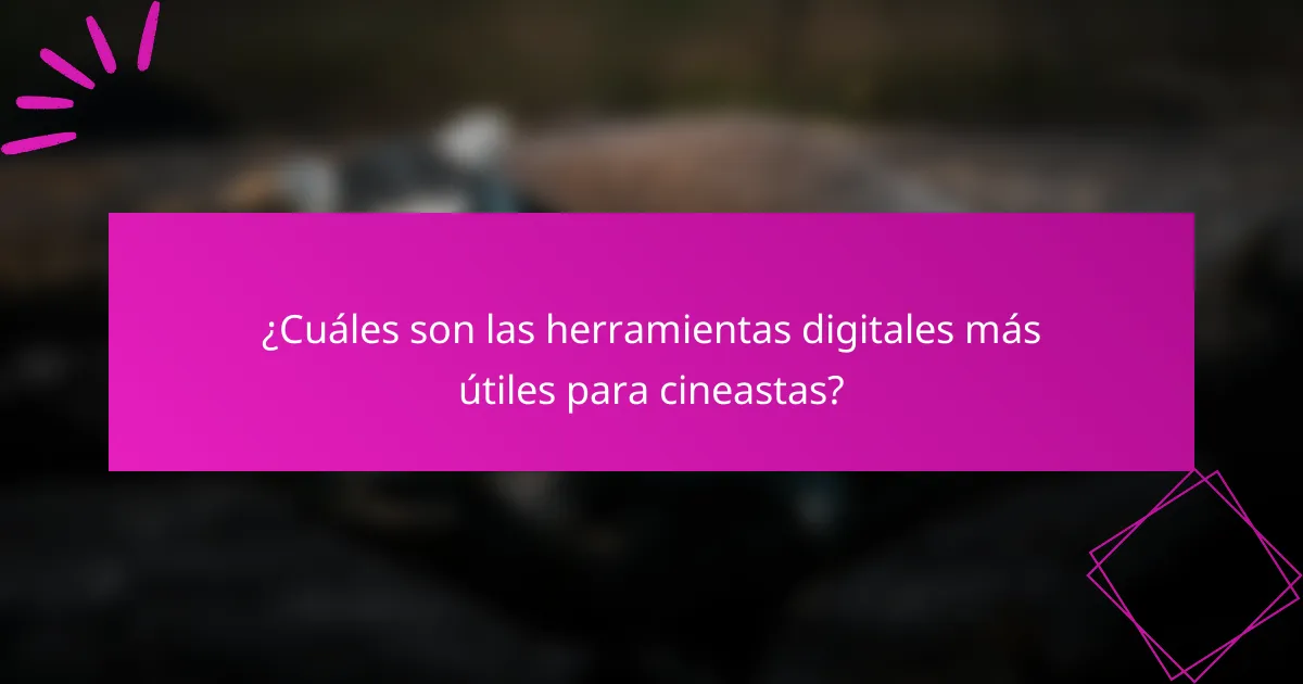 ¿Cuáles son las herramientas digitales más útiles para cineastas?