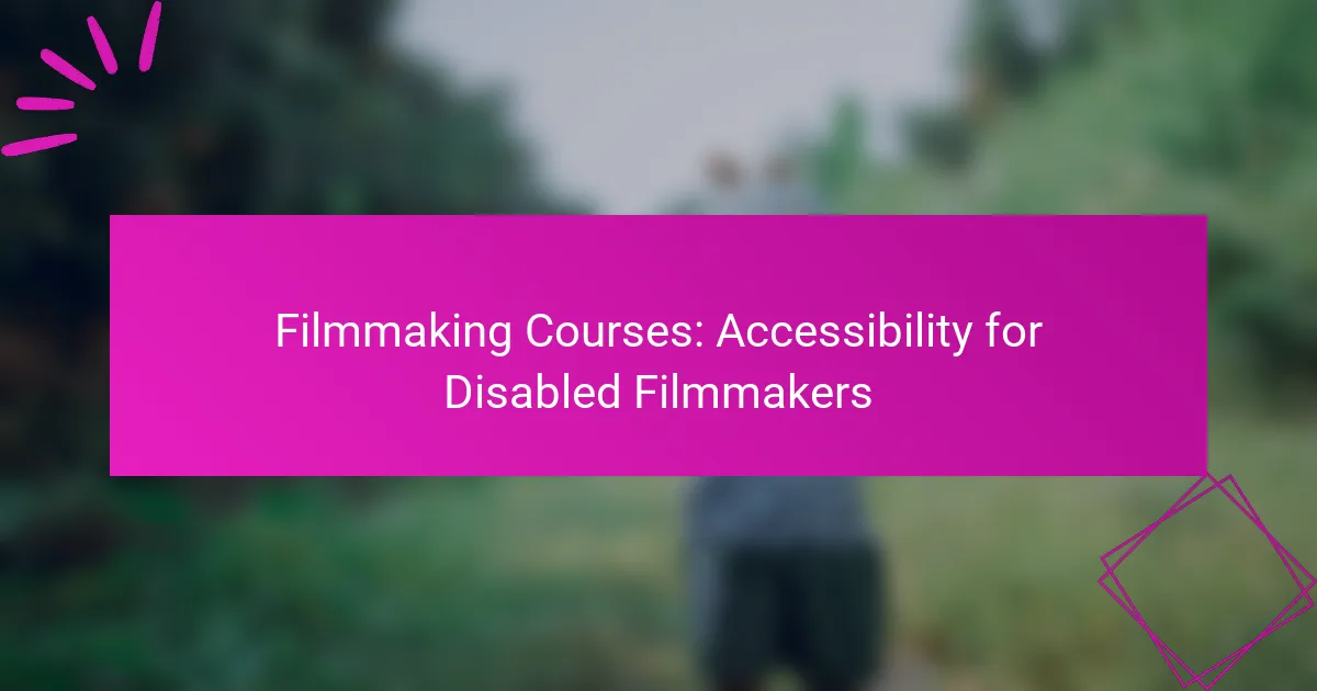 Cursos de Cine: Accesibilidad para Cineastas Discapacitados