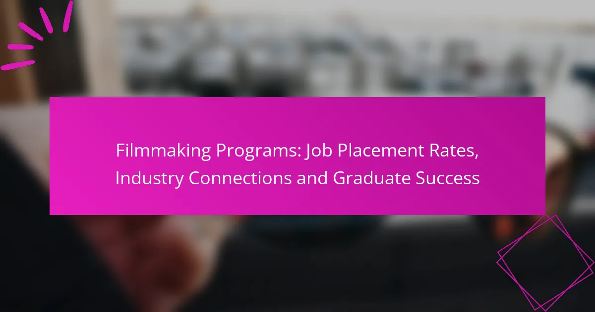 Programas de Filmmaking: Tasas de Colocación Laboral, Conexiones en la Industria y Éxito de Graduados