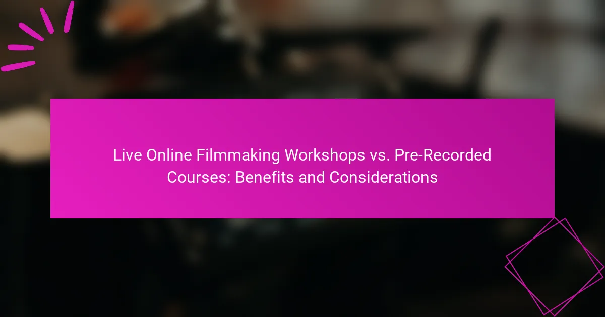 Talleres de Filmmaking en Vivo en Línea vs. Cursos Pregrabados: Beneficios y Consideraciones