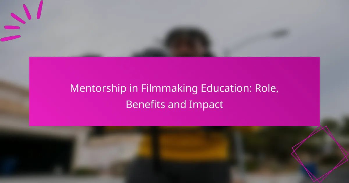 Mentoría en la educación cinematográfica: rol, beneficios e impacto