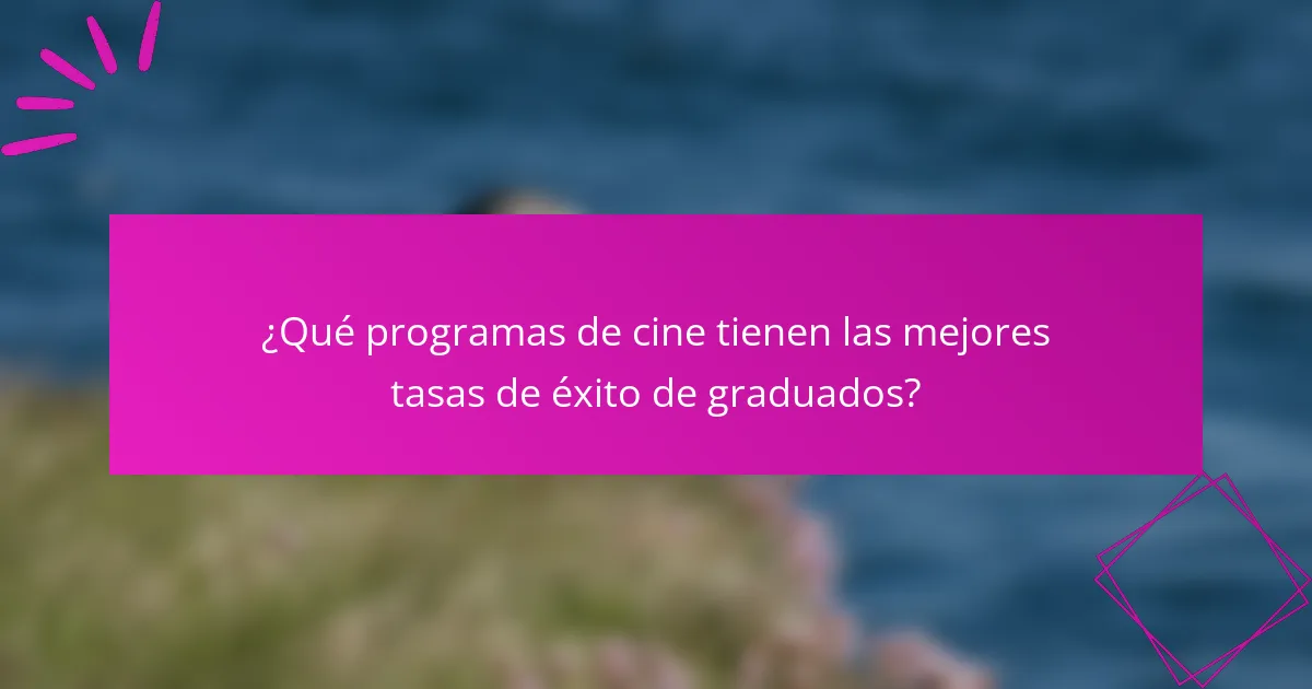 ¿Qué programas de cine tienen las mejores tasas de éxito de graduados?
